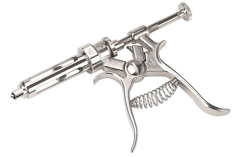 Roux-Revolver-Spritze, mit LL.-Ansatz, 10ccm, 0,25, 0,5 u.1c